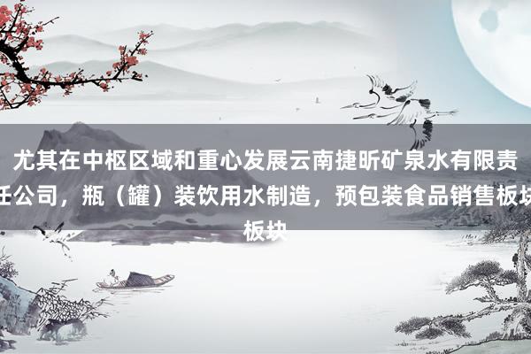 尤其在中枢区域和重心发展云南捷昕矿泉水有限责任公司，瓶（罐）装饮用水制造，预包装食品销售板块