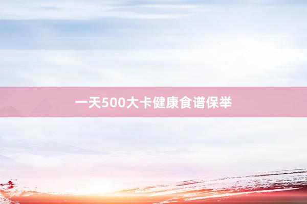 一天500大卡健康食谱保举